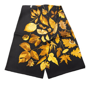 Pre-Loved Hermes Tourbillon Autumn Leaves Silk Scarf 90